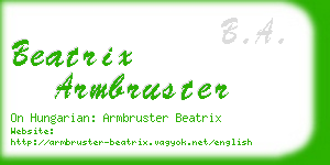 beatrix armbruster business card